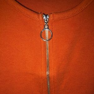 Autumn Orange Ribbed Tank Top